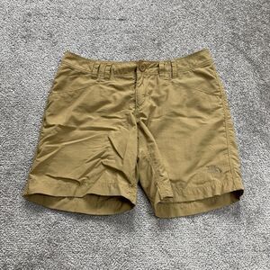 The North Face Bermuda Shorts Womens 4 Brown Nylon Mid Rise Casual Outdoor 30x6